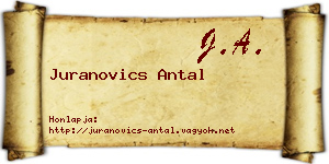 Juranovics Antal névjegykártya